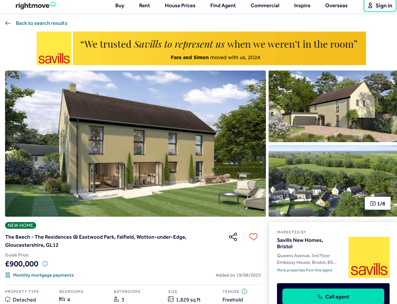 Plot 8 (The Beech) formally launched on Rightmove 